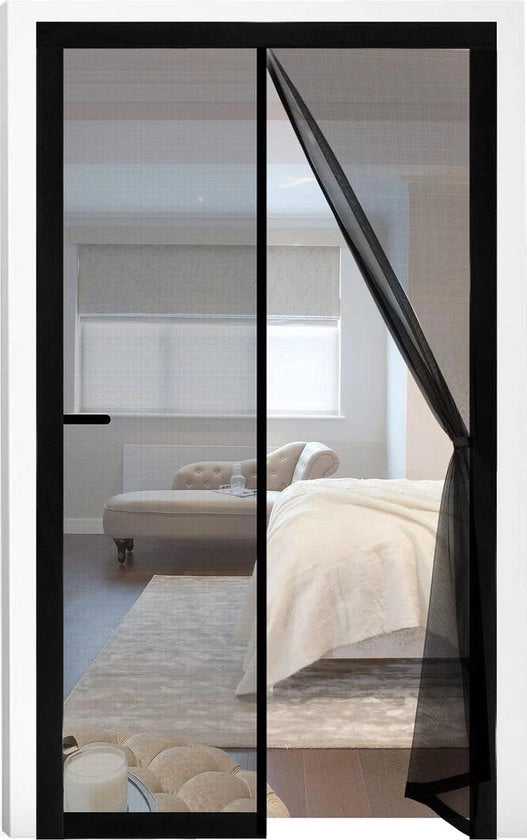 Ondelettrico Insecto 90x210cm di Fibra di Vetro - Tende per Insetti senza Fori - Tende per Balcone e Salotto - Nero