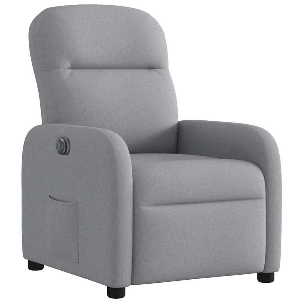 Poltrona Elettrica Reclinabile Grigio Chiaro in Tessuto 3302952