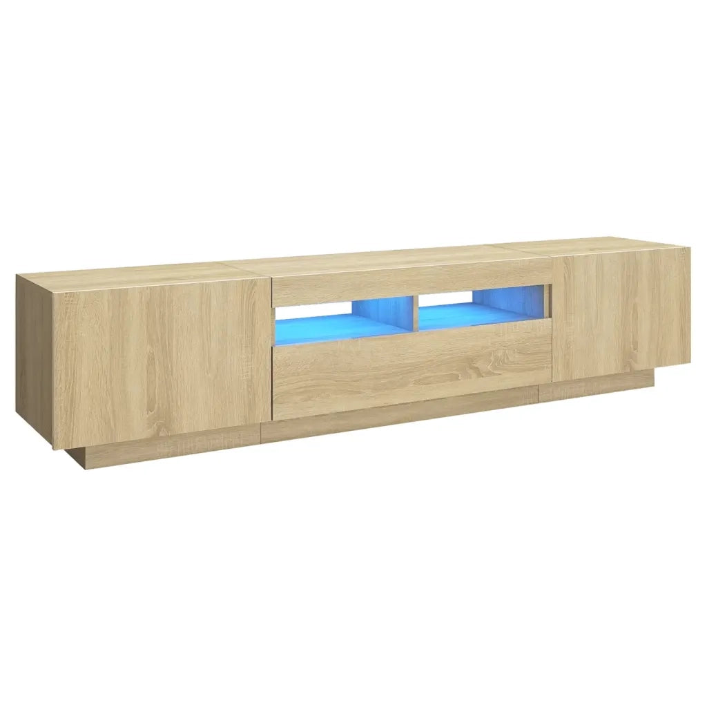 Mobile Porta TV con Luci LED Rovere Sonoma 180x35x40 cm 3081900