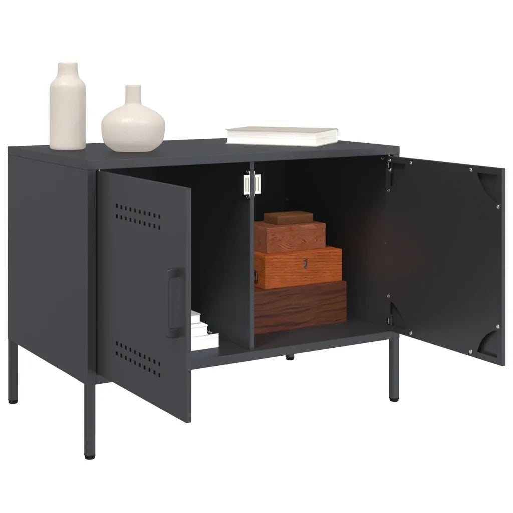 Mobile TV-Credenza per TV Antracite 68x39x50,5 cm in Acciaio