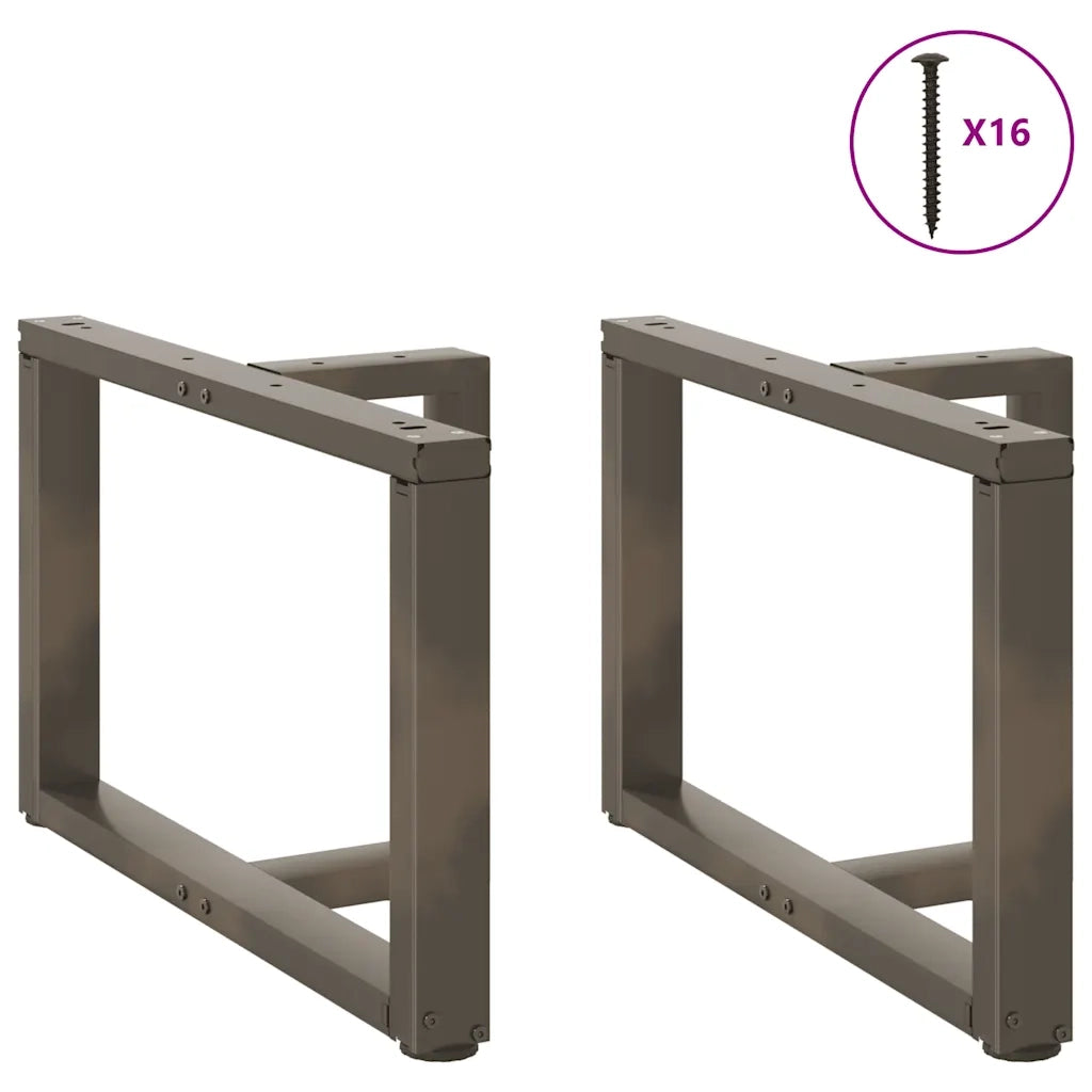 Gambe per Tavolino da Caff¨¨ a Forma di T 2 pz-Set di 2 Gamba per Tavolo Nere 60x25x(42-43) cm Acciaio 759491