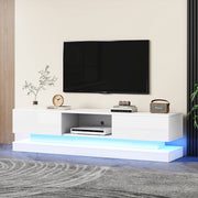 Mobile TV con LED e 2 Cassetti ¨C MINIMAL ¨C Bianco Lucido 160x35x40,5 cm