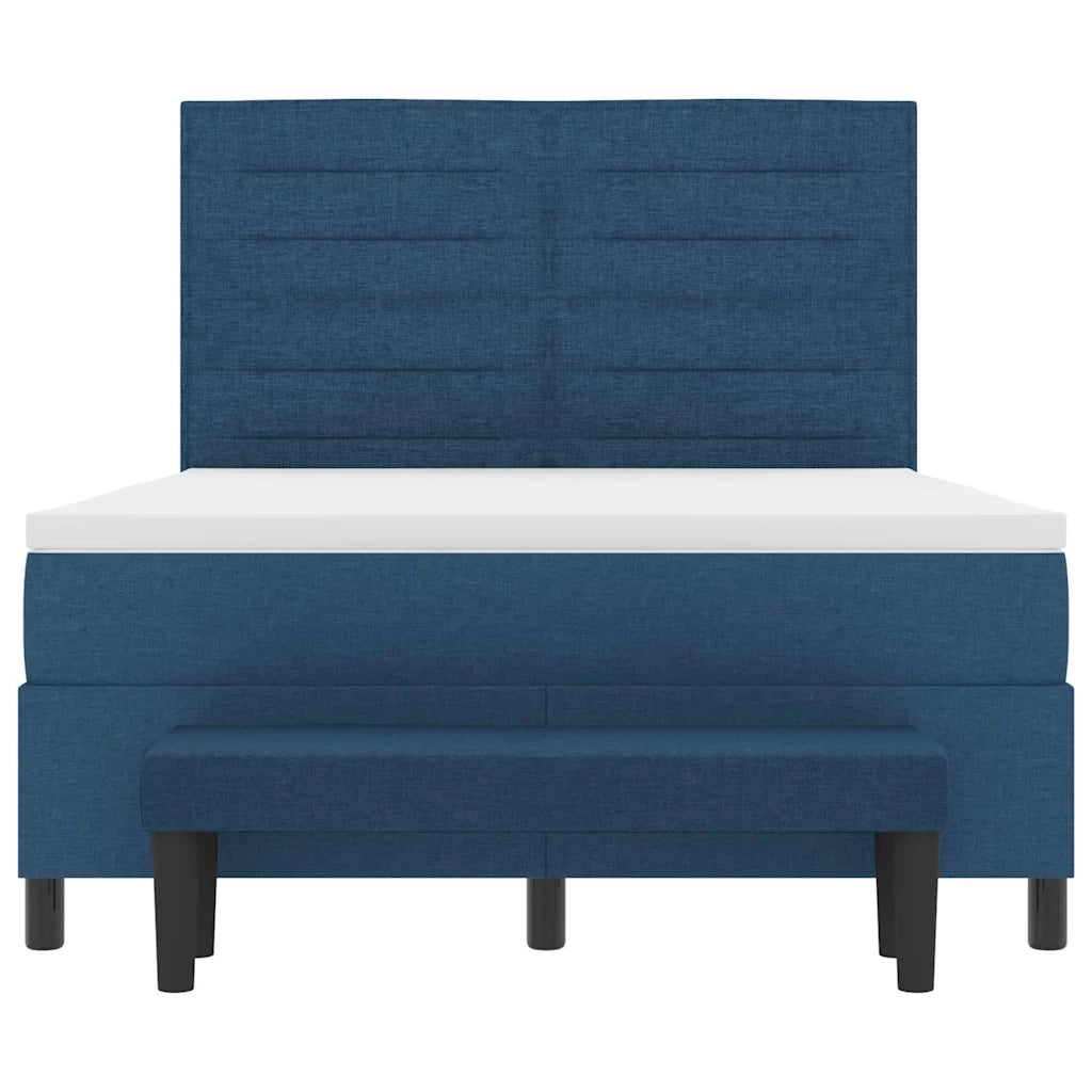 Letto a molle con testiera Blu 140 x 200 cm Tessuto 3344001