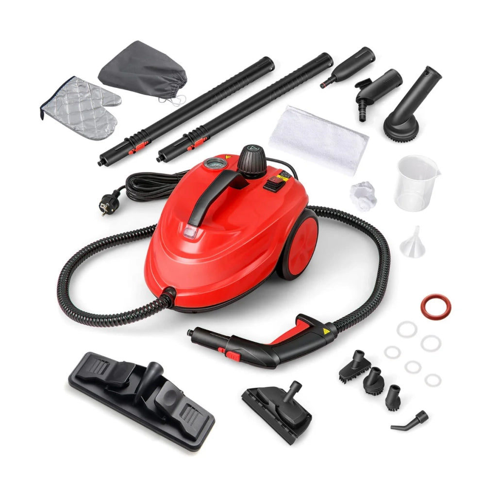Pulitore a vapore portatile 37 x 26 x 25 cm 2000W 15 accessori Pulizia potente in PP rosso 20_0012905