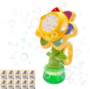 Spremiatore di schiuma per bambini in forma di fiore | Giocattolo estivo con 120 ml di liquido schiuma | Tre livelli di regolazione | Adatto per attività all'aperto