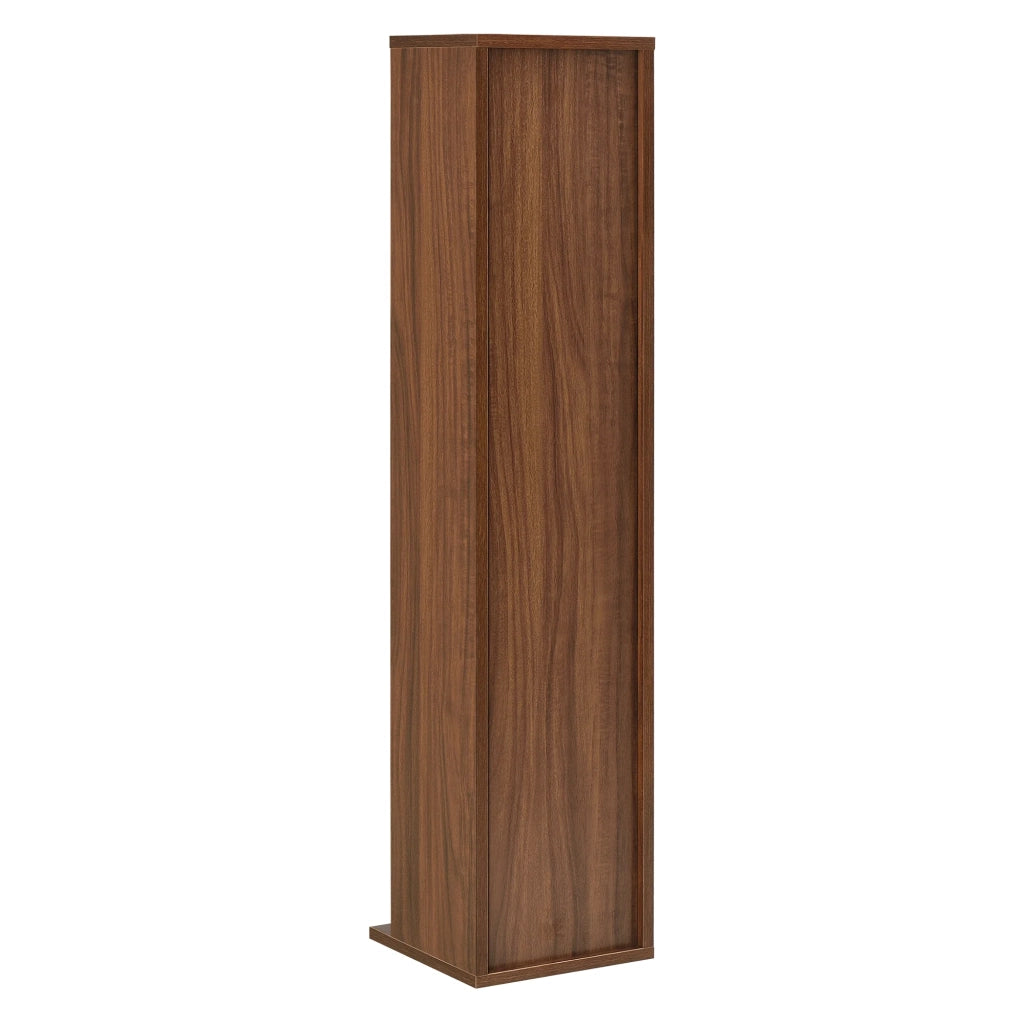Scaffale porta CD/DVD Tower con 6 ripiani 90 x 20 x 20 cm MDF rivestito in melamina effetto noce 03_0001678