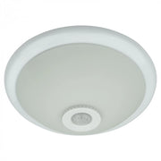 Plafoniera rotonda in vetro bianco 2xE27 PIR Ecolight