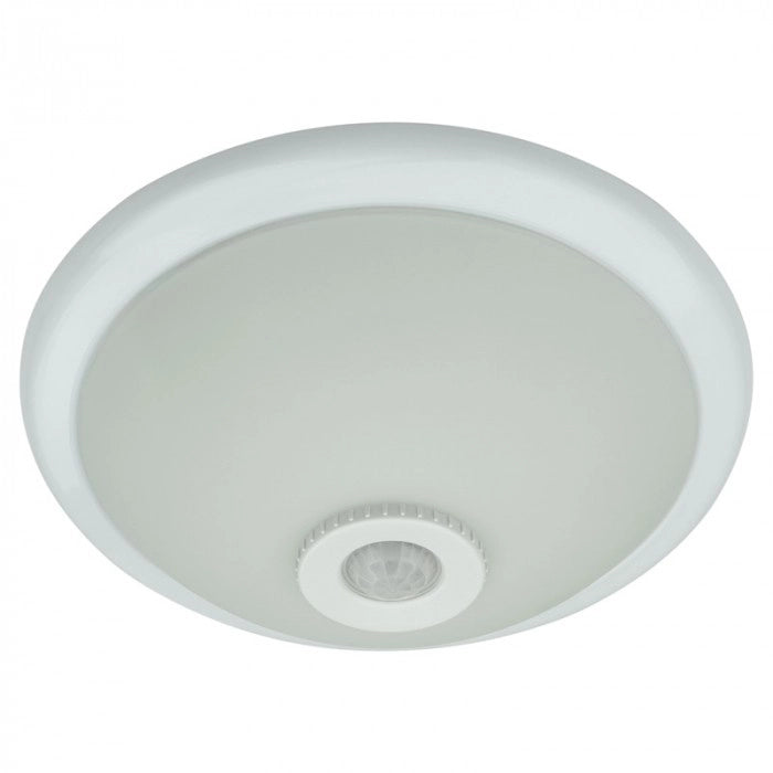 Plafoniera rotonda in vetro bianco 2xE27 PIR Ecolight