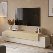 Cassino, Mobile Porta tv 3 Ripiani Made in Italy, 200x45x51.5h cm Beige
