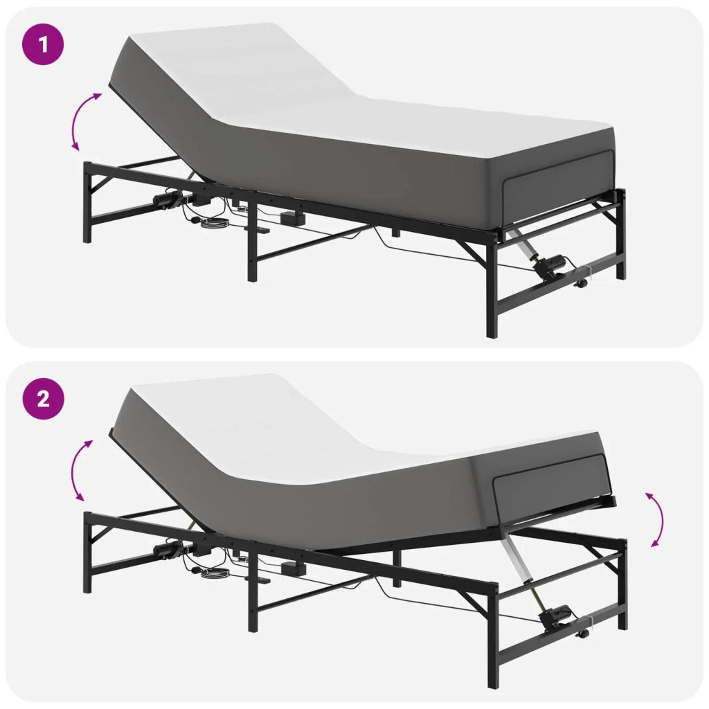 Telaio Letto Elettrico Regolabile Nero 100 x 200 cm Acciaio 42021381