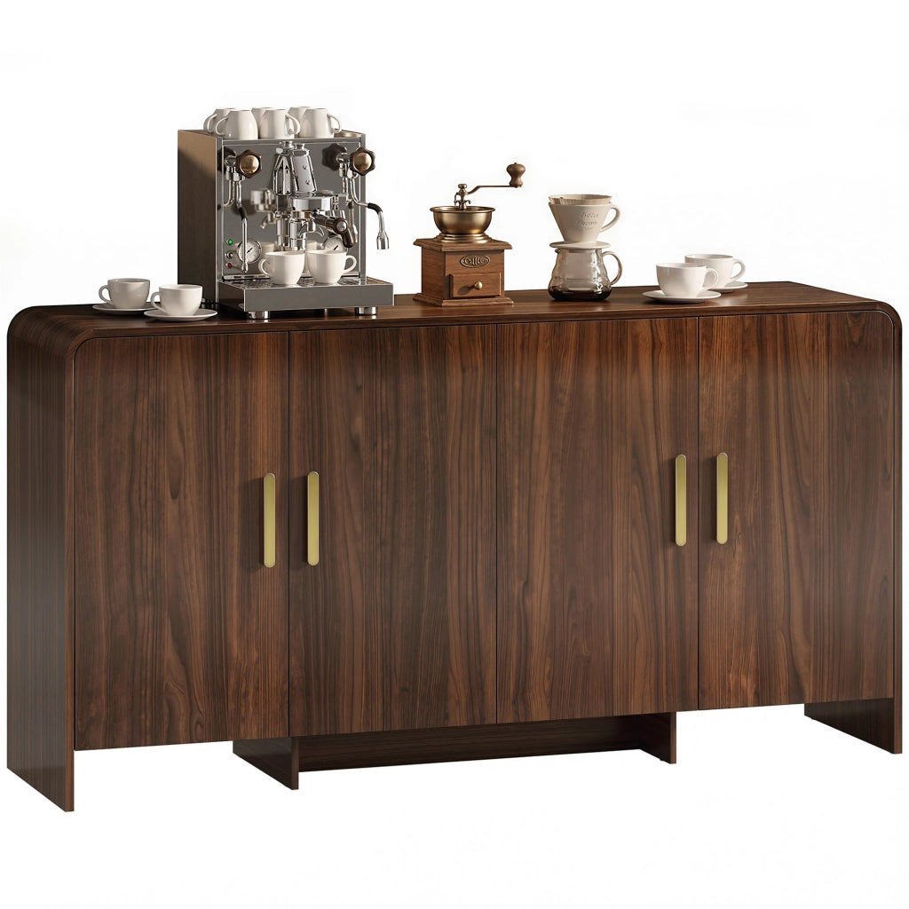 Credenza TV con 4 ante ¨C zephmum ¨C noce, 152 cm