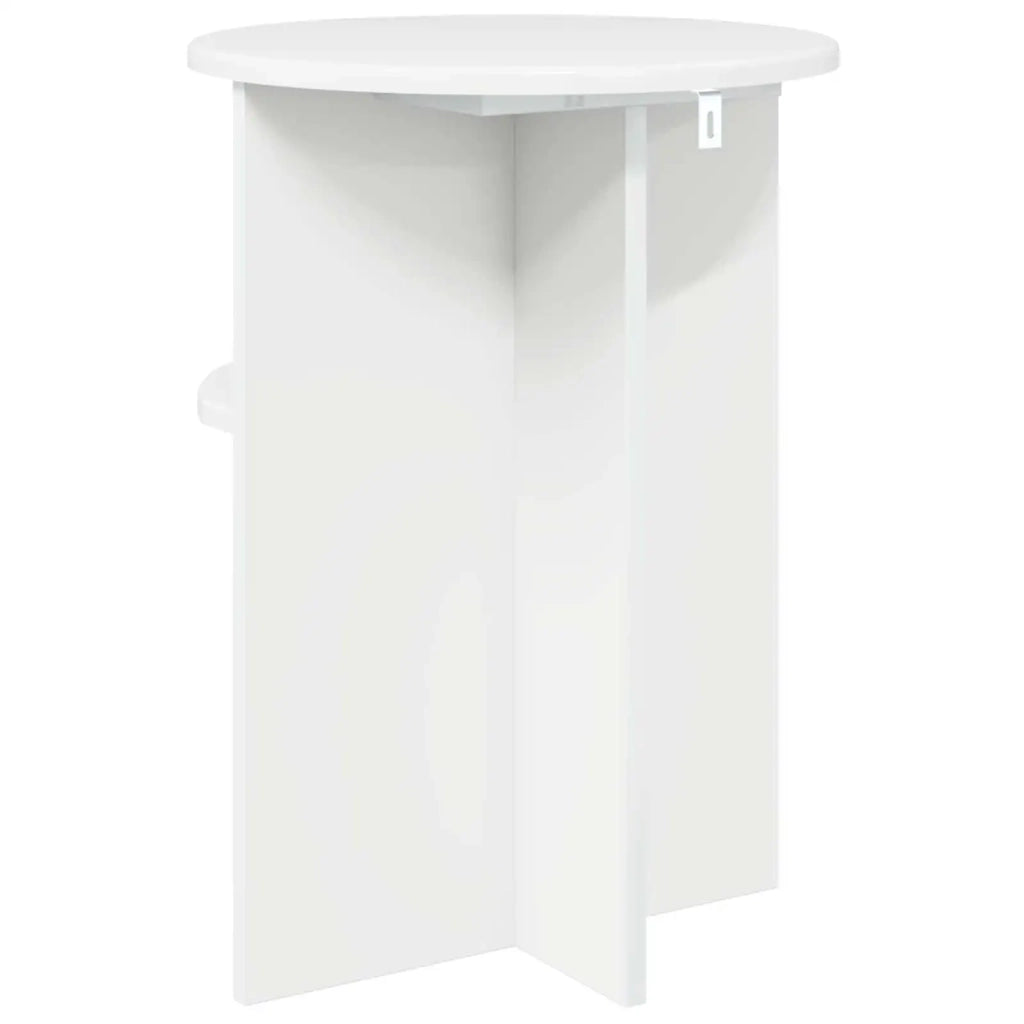Tavolo laterale con archiviazione Bianco Lucido Ø 39,5 x 55 cm 8001023