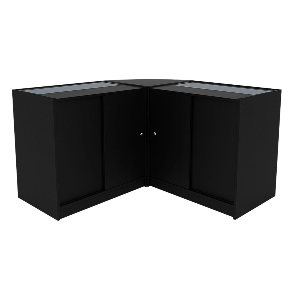 Set Banconi Nero Calliope LED K900 C900 LM60 Vetrina con Ante Scorrevoli