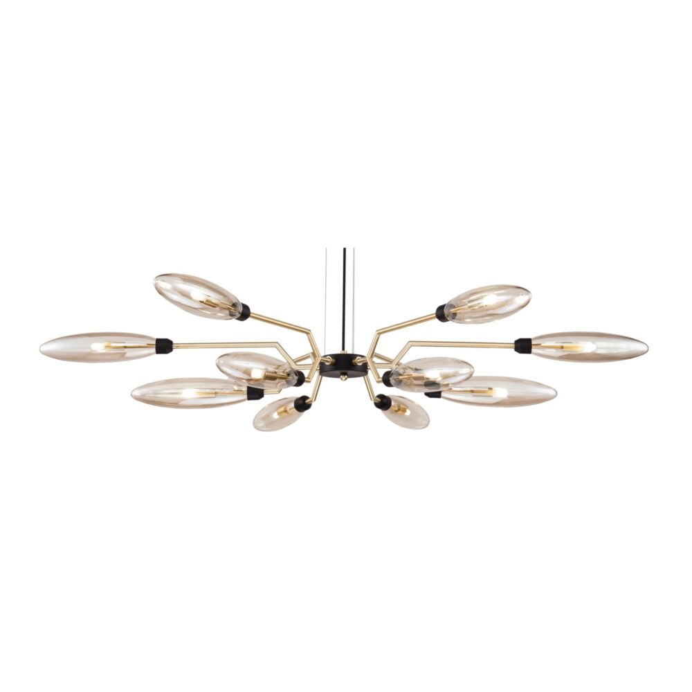 Lampadario Maytoni Ventura ottone 12 luci vetro Ø127