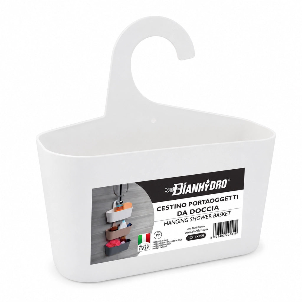 Cestino Portaoggetti Doccia DH Gancio Duroplast Bianco 26x9x26,5 cm