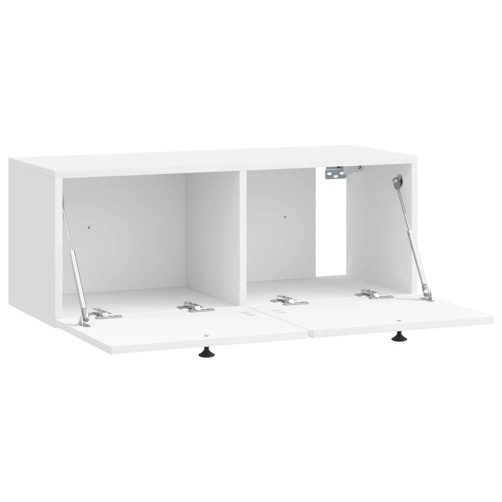 Mobile Porta TV da Muro Bianco Lucido 78,5 x 31 x 30 cm 898209