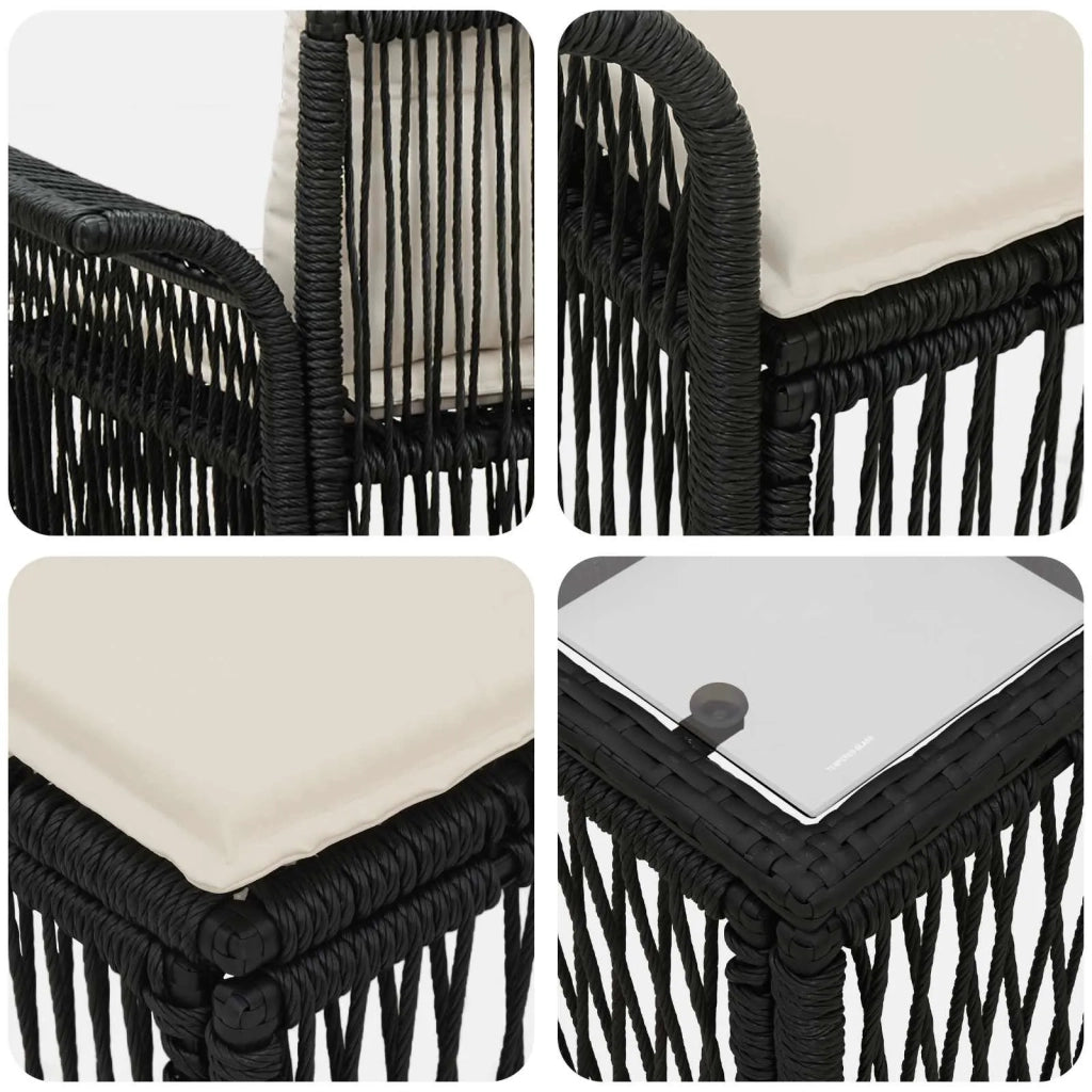 Set Divano da Giardino 6 pz Nero polyrattan 3434758