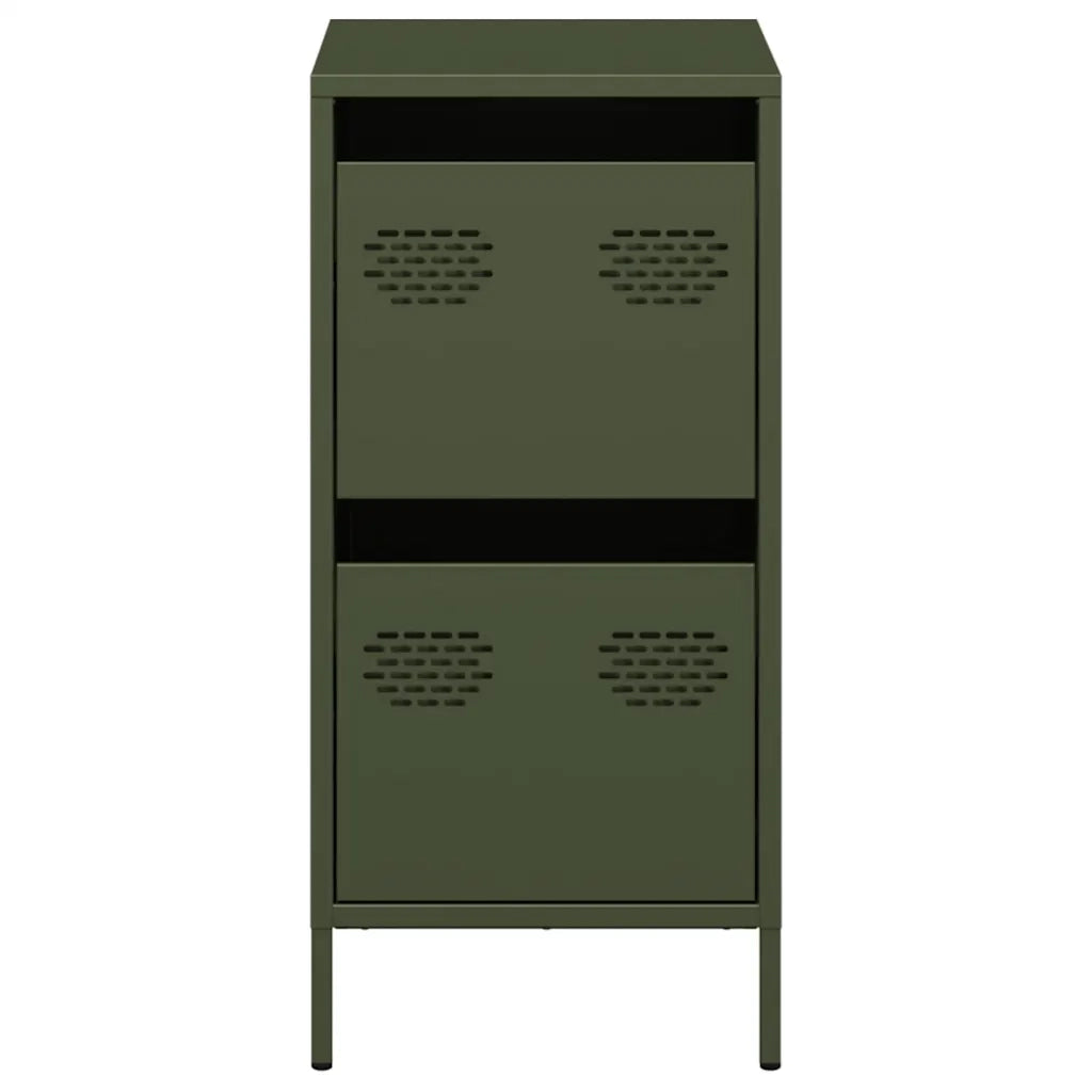 Credenza Verde Oliva 35x39x73,5 cm in Acciaio Laminato a Freddo
