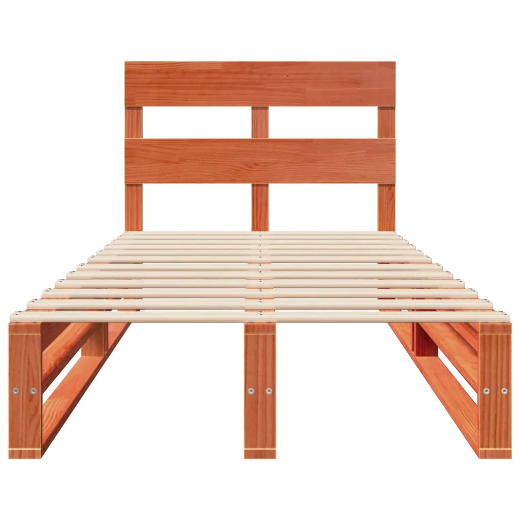 Letto senza Materasso Marrone Cera 100x200 cm in Legno di Pino 850799