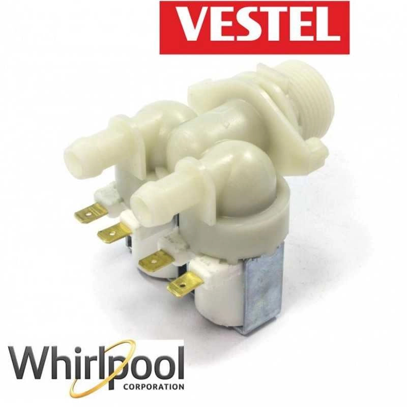 ELEETTROVALVOLA LAVATRICE WHIRLPOOL CARICO ACQUA 2 VIE VESTEL 481202308055 - Whirlpool Ariston Hotpoint