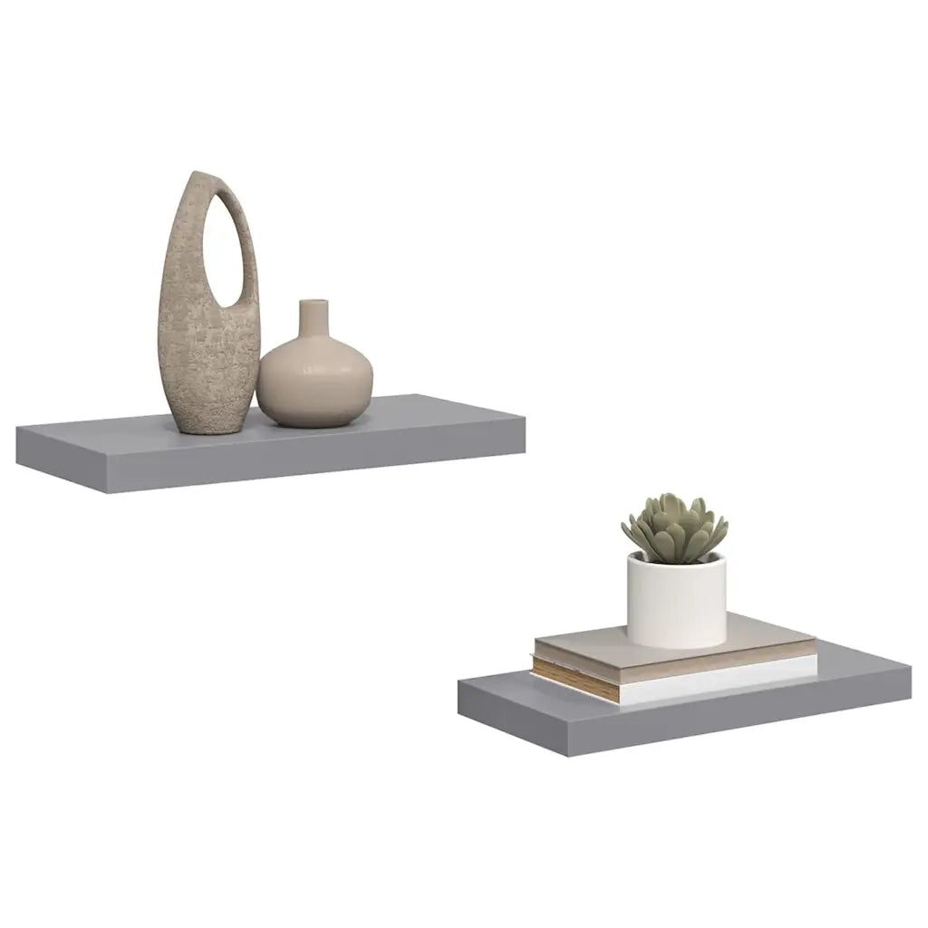 Scaffali a Parete 2 pz Grigi 50x23x3,8 cm in MDF cod mxl 33045