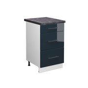 Mobiletto base per cucina Fame-Line Blu scuro lucido/Bianco 50 cm, PL Antracite Vicco