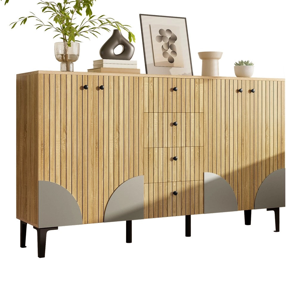 Armadio Contenitore in Legno con 4 Ante e 4 Cassetti ¨C MINIMAL ¨C 160x36x94