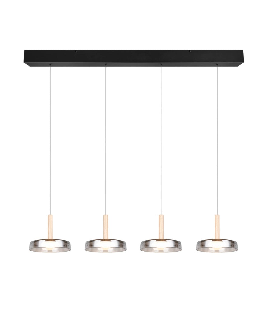 Lampada sospesa CELESTE Trio nera 4 vetri LED 3000K