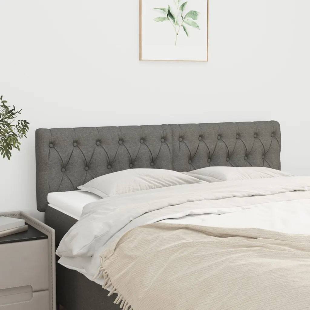 Testiera Grigio Scuro 144x7x78/88 cm in Tessuto 346341