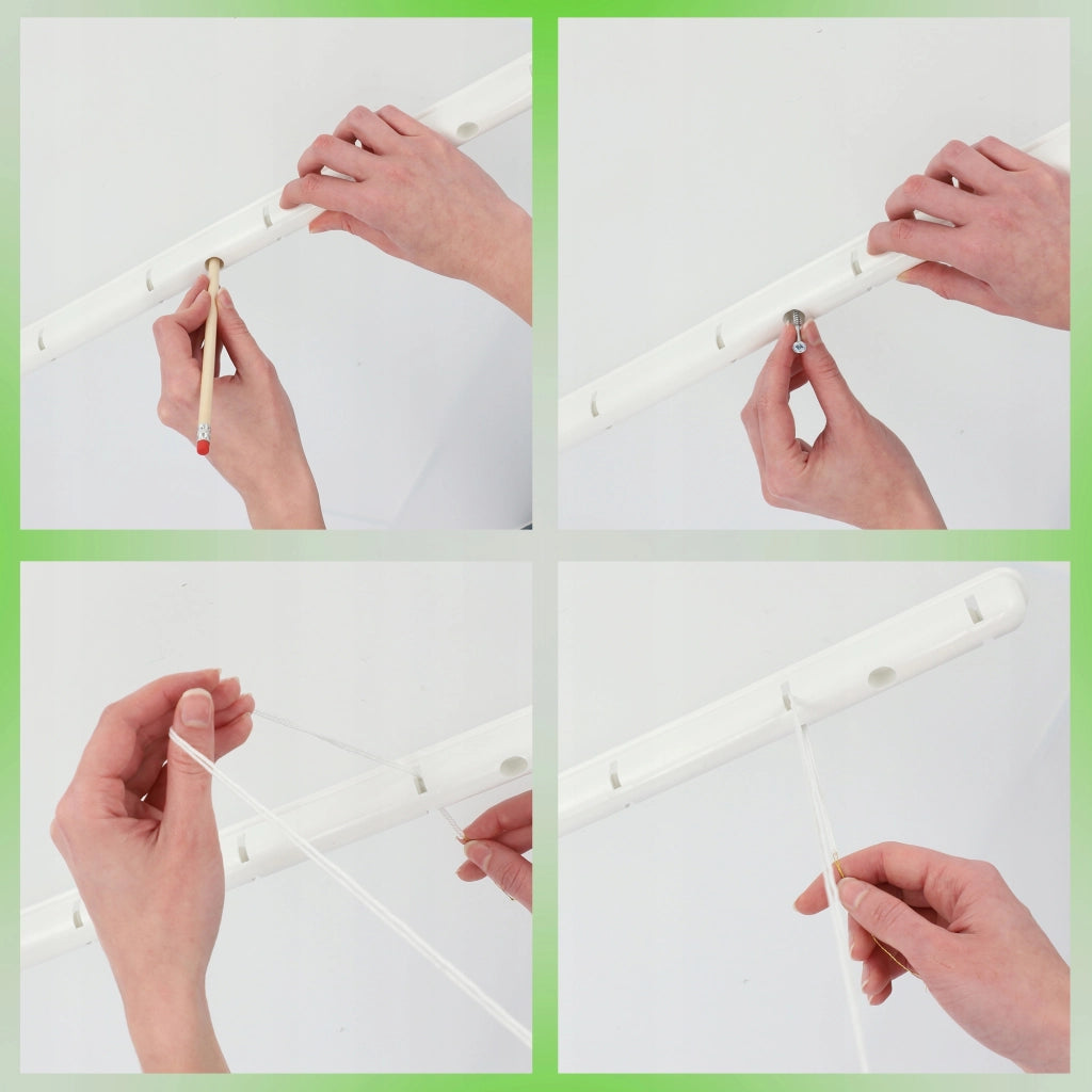 Stendibiancheria da soffitto KADAX per bagno, 6 barre, 100 cm, resistente e robusto.