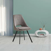 Sedia imbottita Blauss in tessuto grigio set 2 pezzi