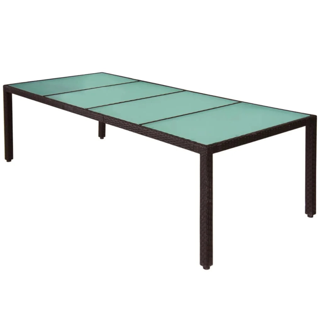 Set di mobili da giardino mobili da esterno 11 pezzi con cuscini resina intrecciata marrone 02_0015433