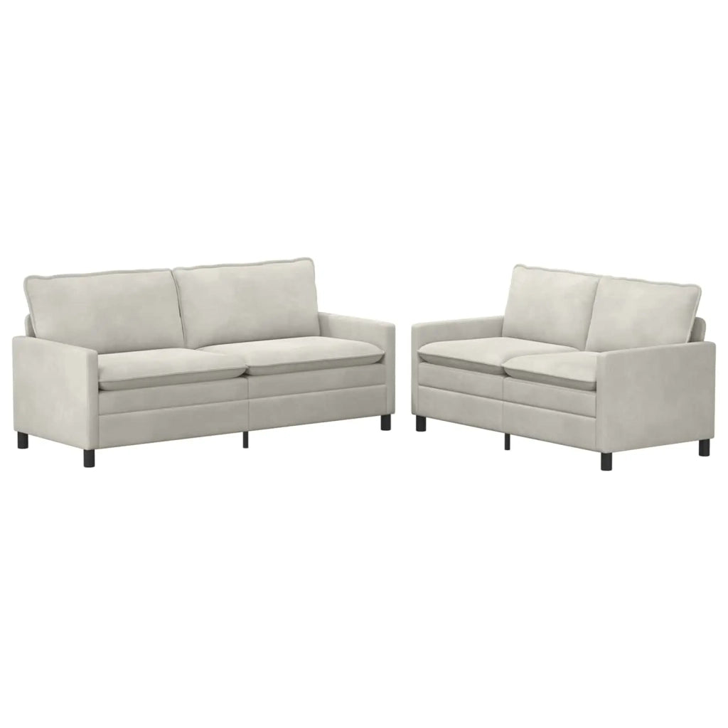 Set di divani 2 pcs Crema Velluto