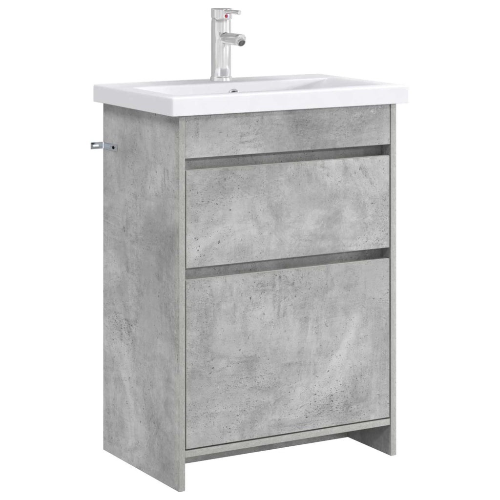 Mobiletto da Bagno Sotto Lavabo Grigio Cemento 890731