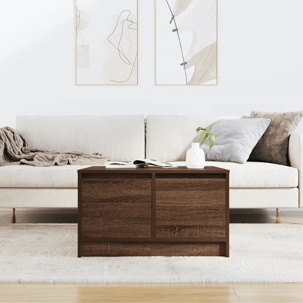 vidaXL Tavolino da Salotto con Cassetti Rovere Marrone 70,5x70x40 cm