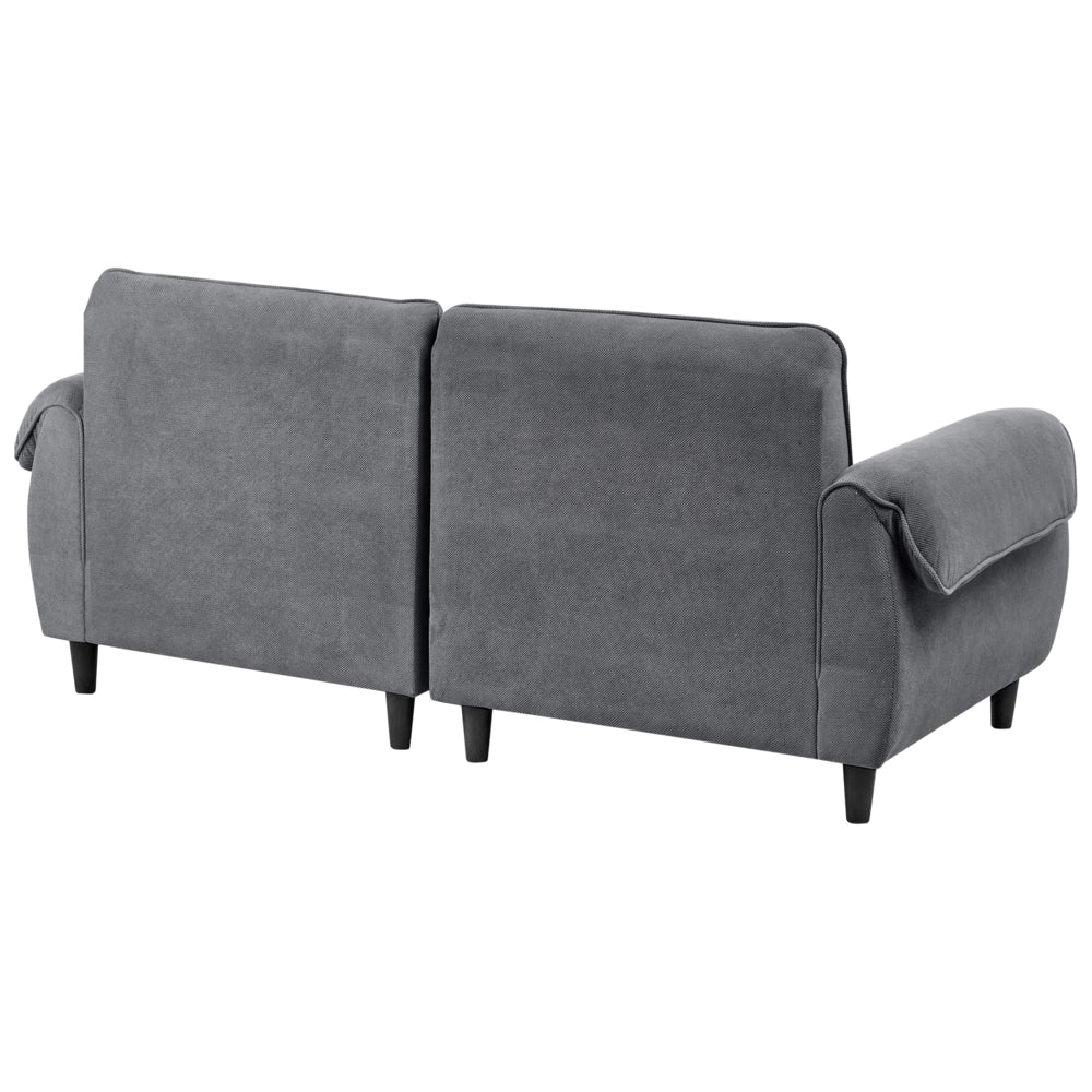 Divano 3 posti Grigio Scuro Poliestere Rivestimento idrorepellente Soggiorno Stile Moderno
