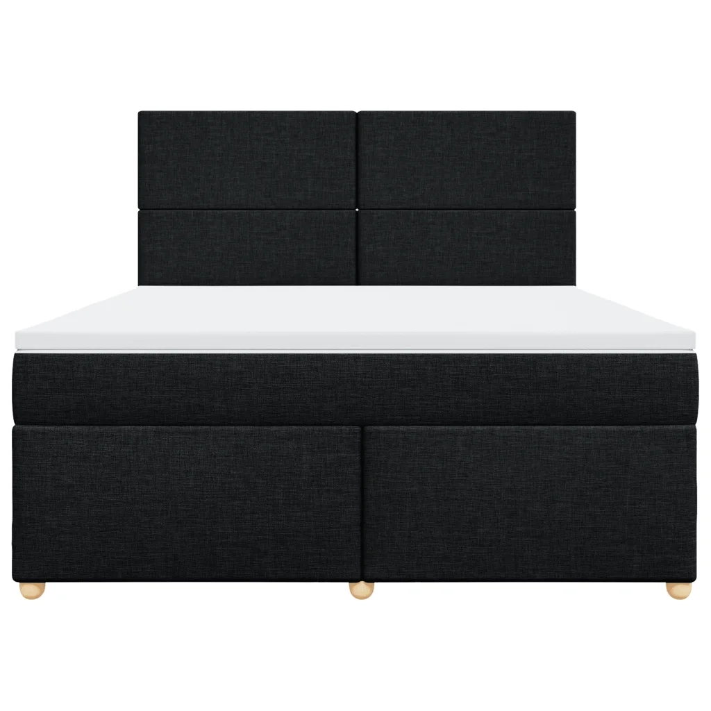 Giroletto a Molle con Materasso Nero 180x200 cm in Tessuto