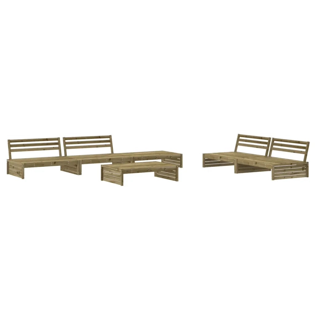 Set Divani da Giardino 6pz con Cuscini Legno Impregnato di Pino 3186157