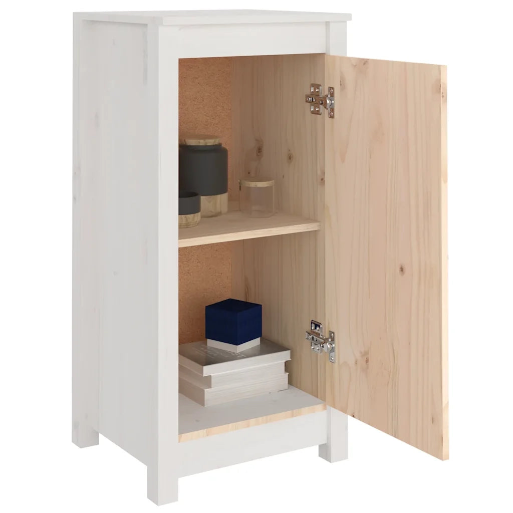 Credenze 2 pz Bianche 40x35x80 cm in Legno Massello di Pino cod mxl 25139
