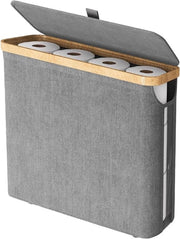 Organizzatore per carta igienica e accessorio da bagno in design grigio con coperchio