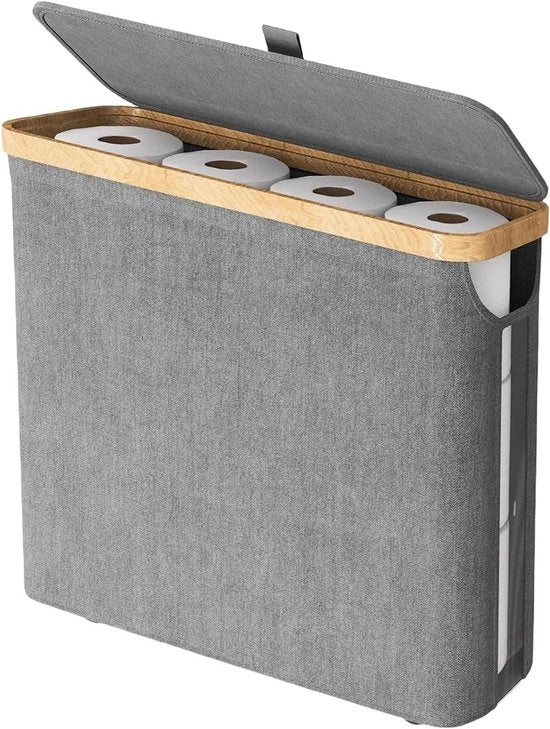 Organizzatore per carta igienica e accessorio da bagno in design grigio con coperchio