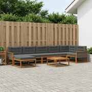 Set di divani da esterno con cuscino 8 pcs Naturale e Antracite