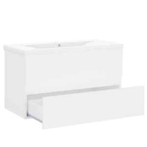 Mobile con Lavabo Integrato Bianco in Legno Multistrato 3071549
