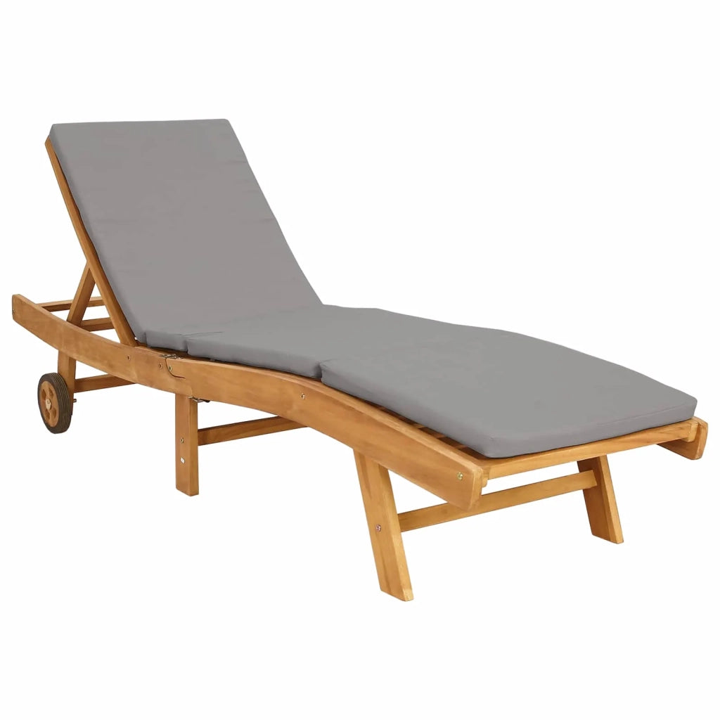 Lettino da sole Marrone e Grigio Chiaro Poliestere 42032687