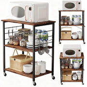 Mobile su ruote marrone, tavolino da cucina 60 cm