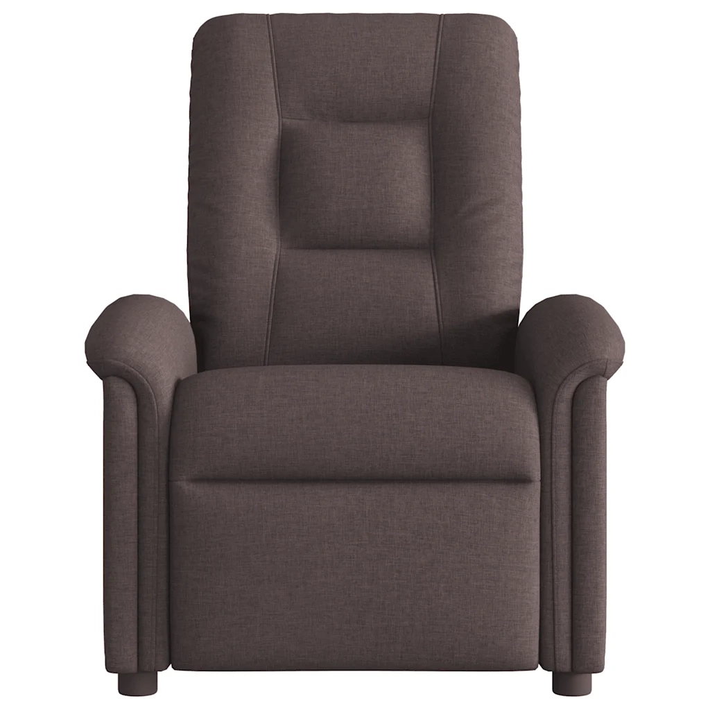 Divano Sedia-Poltrona Massaggio Reclinabile Elettrica Marrone Scuro Tessuto 613023