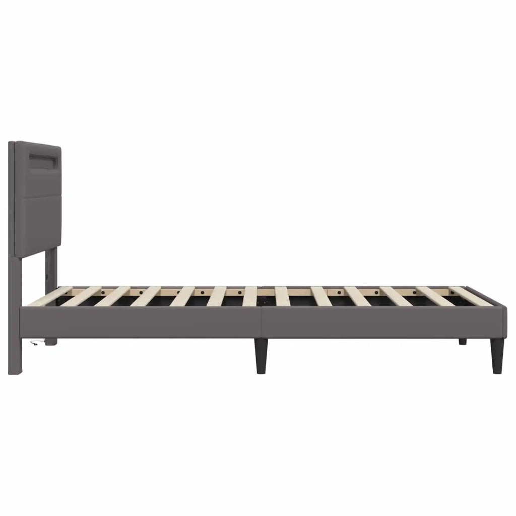 Struttura del letto con testiera Grigio 90 x 200 cm Similpelle 42028009