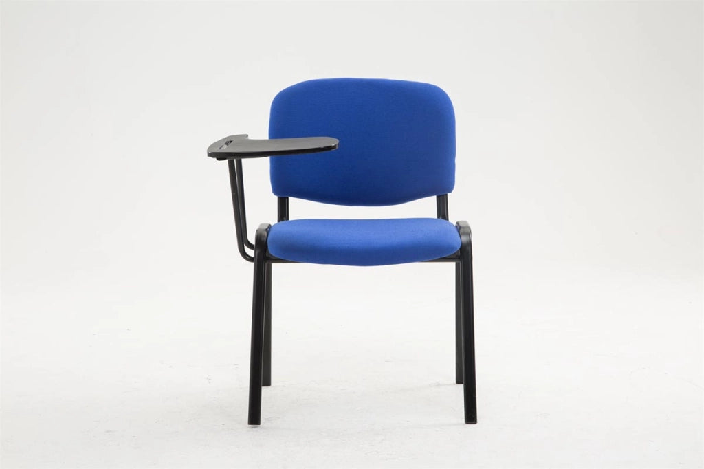 Sedia Ken in tessuto con tavolino ribaltabile blu