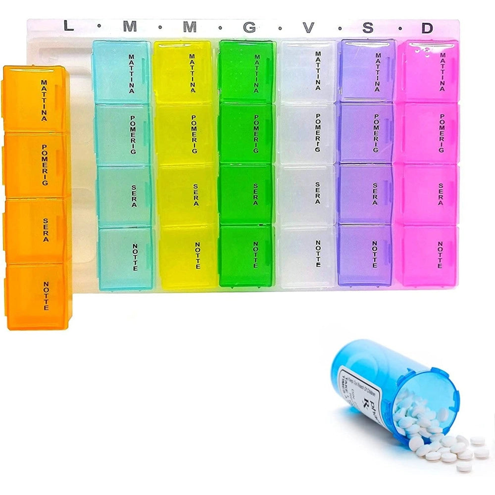 Trade Shop - Portapillole Porta Pillole Pill Box 7 Giorni Settimanale Mattina Pomeriggio Sera -