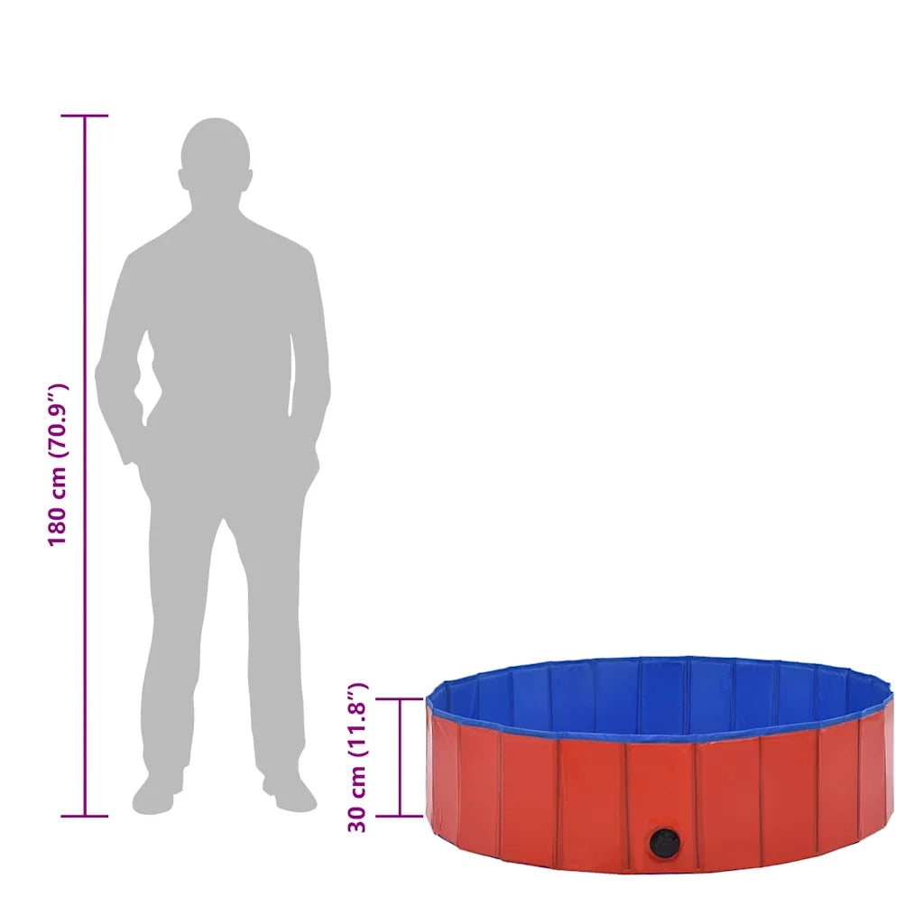 Piscina per Cani Pieghevole Rossa 120x30 cm in PVC 170823